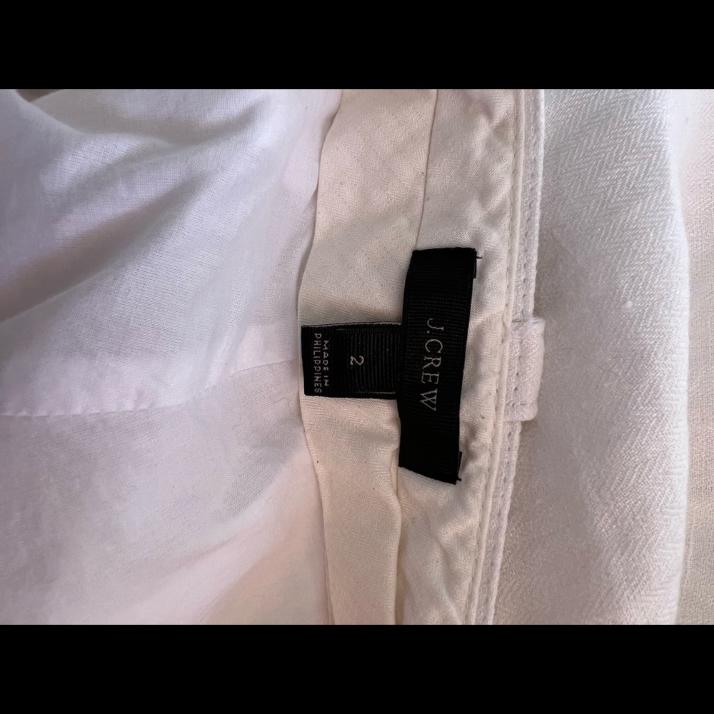J crew  womens Linen hayden kickout crop pants white size 2 - Picture 9 of 10